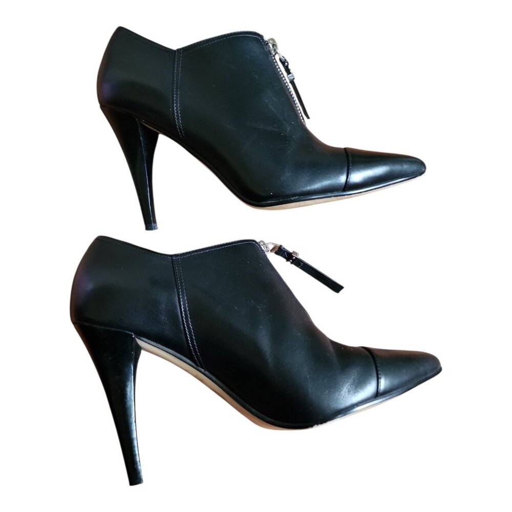 Michael Kors Bootie Shoes Womens Size 7.5 Black Calf Leather Stiletto Heel - Picture 7 of 9